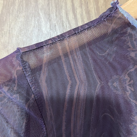 Louna Purple Brown Marbled Mesh Top Size S - Picture 6 of 15
